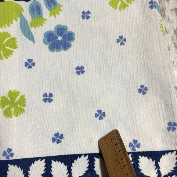 70s Boho White Button Down Shirt w/Floral Print Trim Collared - Small‎ - Picture 3 of 9